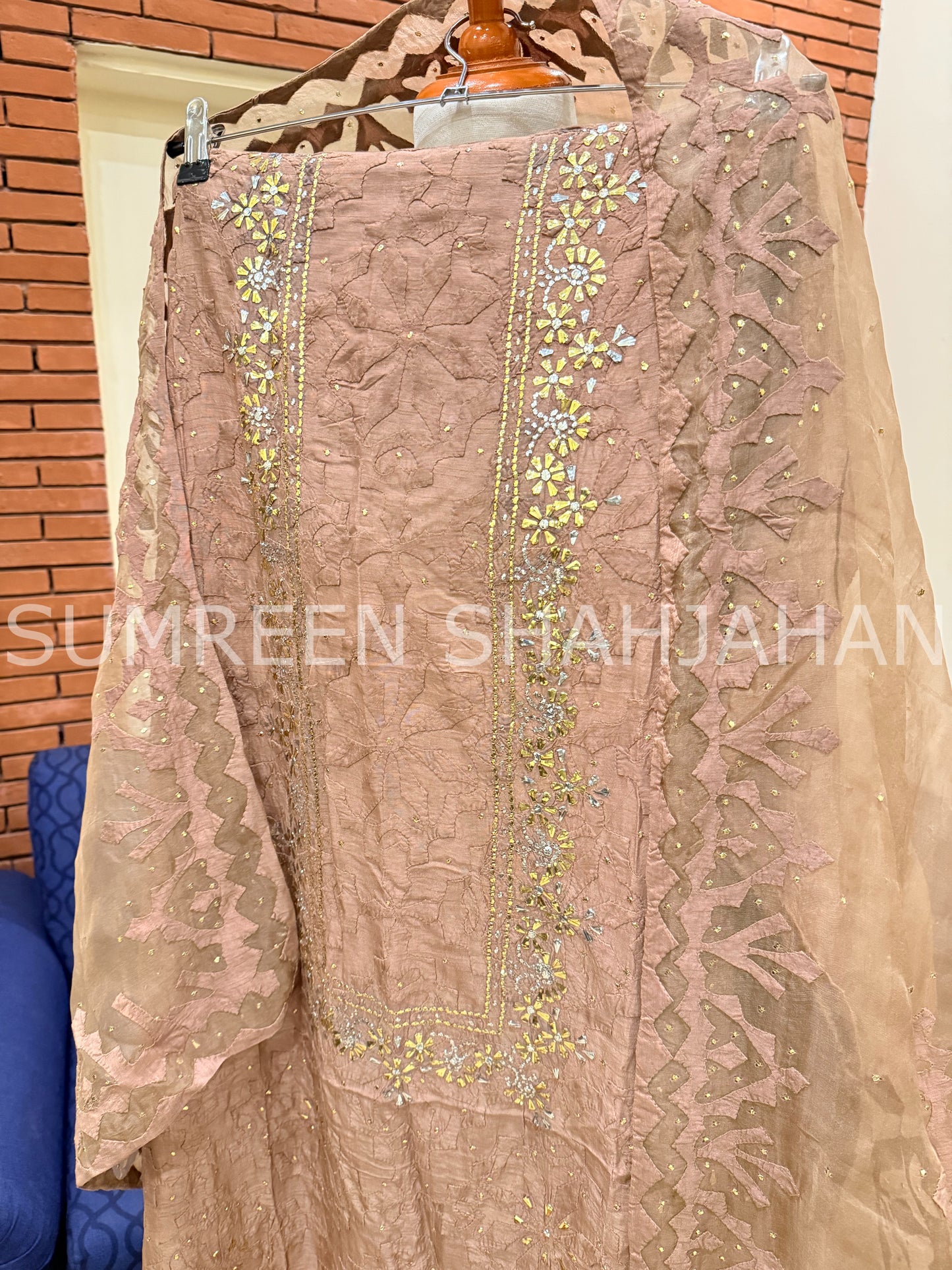 Dusty Rose Ralli - 3 Piece Unstitched Set