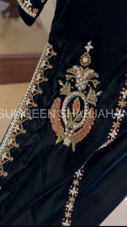 Emerald Vine Velvet Shirt & Trouser