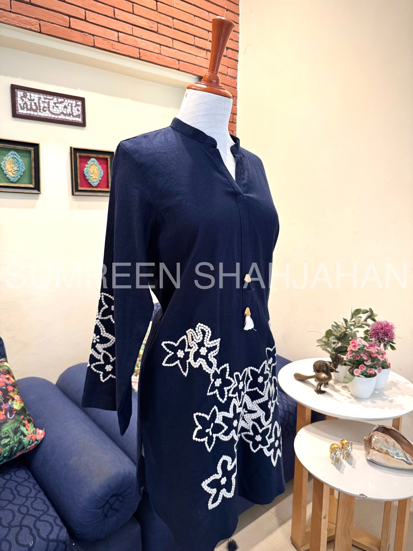 Midnight Bloom Embroidered Shirt & Trouser