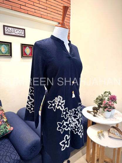 Midnight Bloom Embroidered Shirt & Trouser